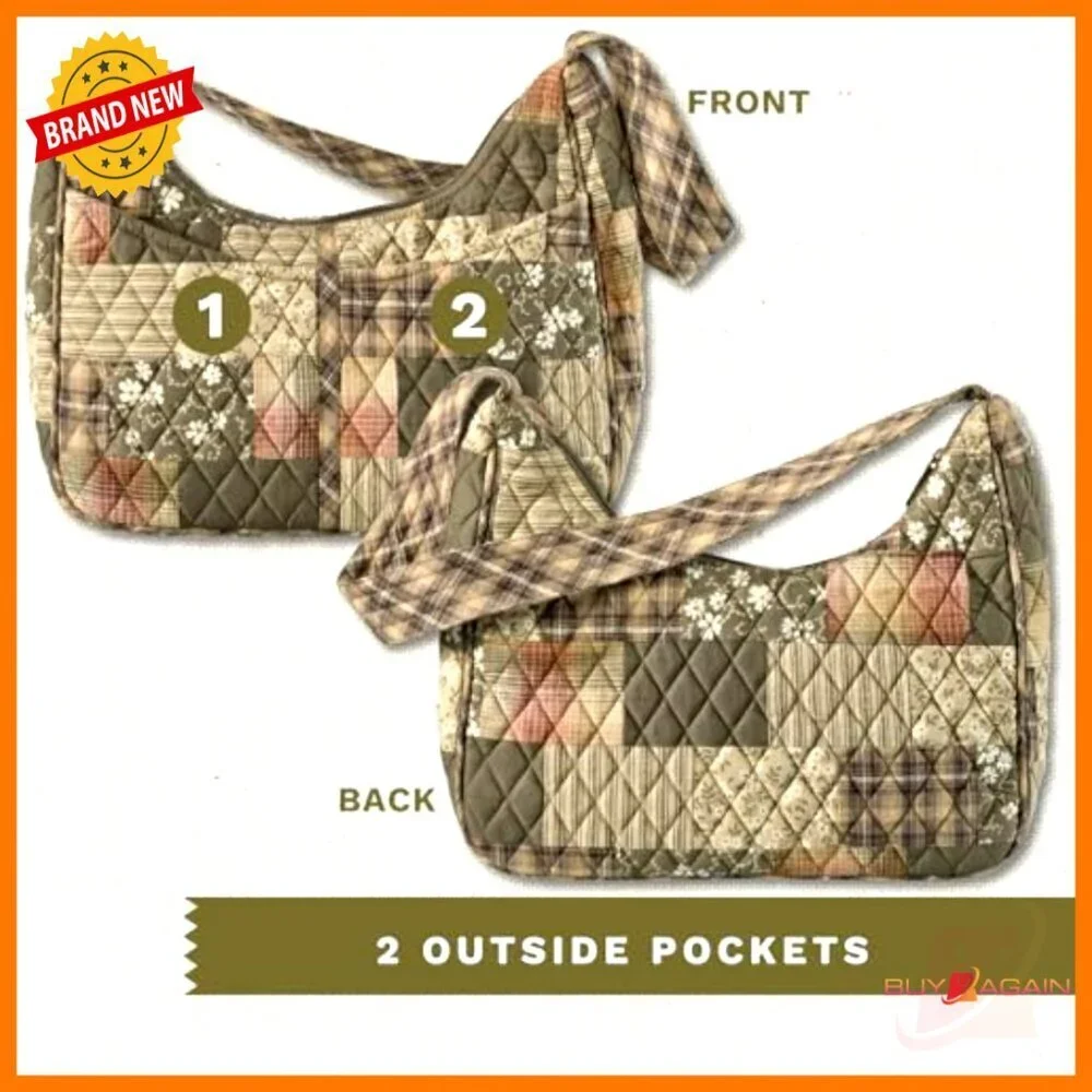 Lightweight Quilted Hobo Shoulder Bag with Multiple Pockets